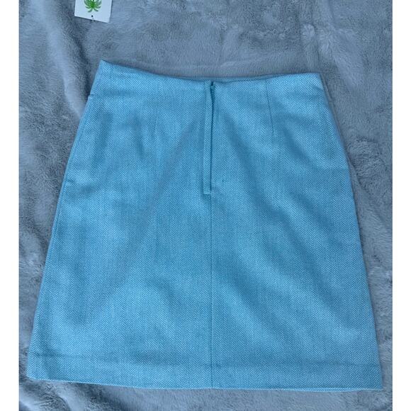 Vintage Lilly Pulitzer Blue Wool Blend Mini Skirt NWT Size 4  Herringbone Lined - Picture 2 of 6